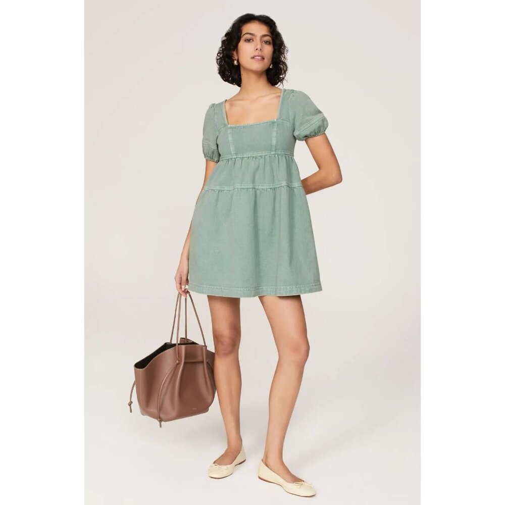 Louna Green Denim Mini Dress